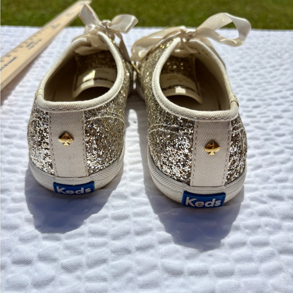 Kate Spade + Keds Gold Glitter Sneakers Very Gently Used Condition Sz 7.5 🤩🌟